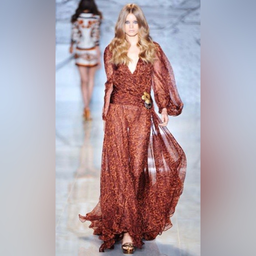 Elegant Brown Maxi Dress